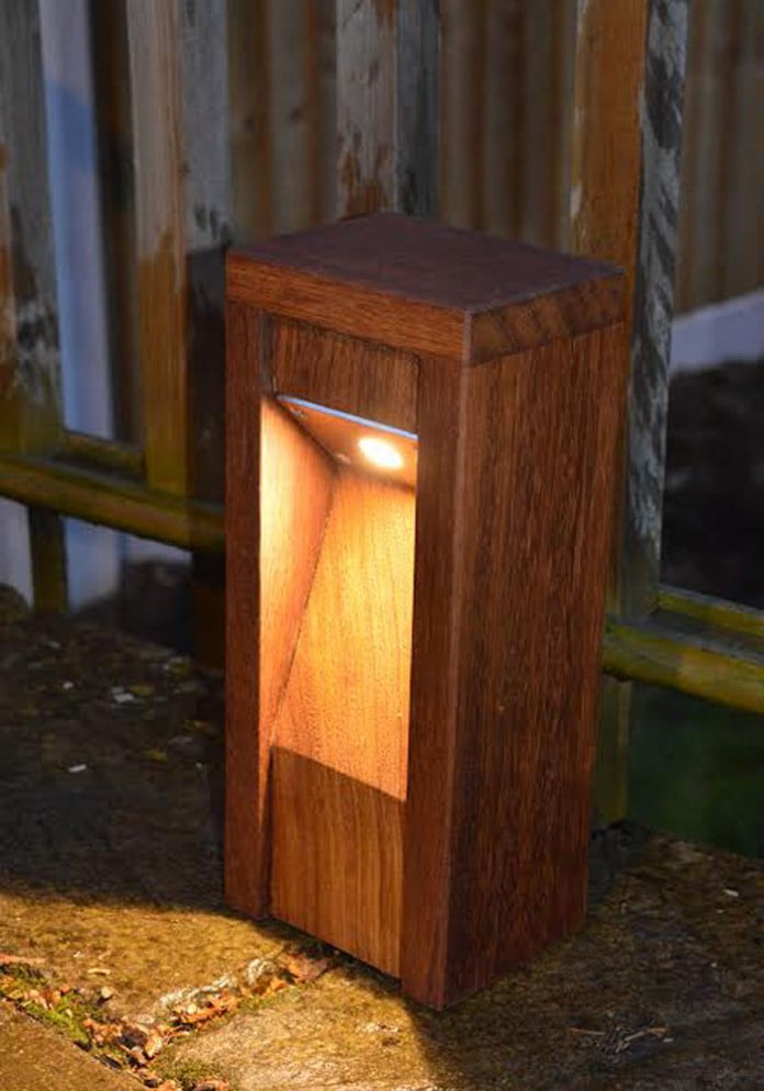 CITY 350 LED Wooden Bollard Light - wooden bollard lights - bollards driveway leds - garden bollard light - commercial bollard light